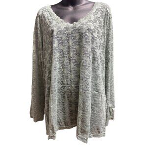 A Rare Bird Small lace mesh top sage green